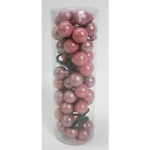 Ozdoby skleněné na drátku, růžové, pr.2cm, cena za 1 balení (48ks) VAK114-2D