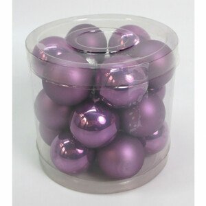 Ozdoby skleněné, barva fialová, pr.3 cm, cena za 1 balení (18ks) VAK115-3