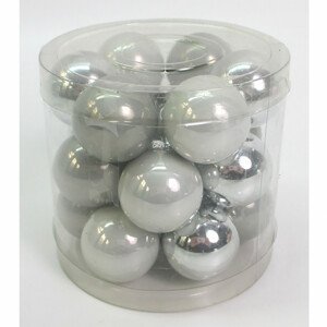 Ozdoby skleněné, barva šedá, pr.3 cm, cena za 1 balení (18 ks) VAK119-3