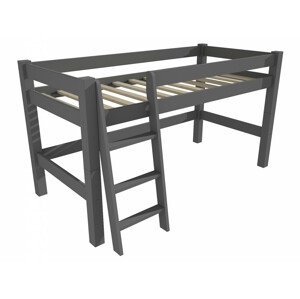 Patrová zvýšená postel 8X8 02A (Rozměr: 90 x 190 cm, Barva dřeva: barva šedá)