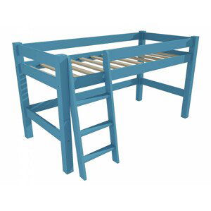 Patrová zvýšená postel 8X8 02A (Rozměr: 90 x 190 cm, Barva dřeva: barva modrá)