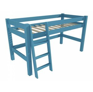 Patrová zvýšená postel 8X8 02A (Rozměr: 80 x 180 cm, Barva dřeva: barva modrá)