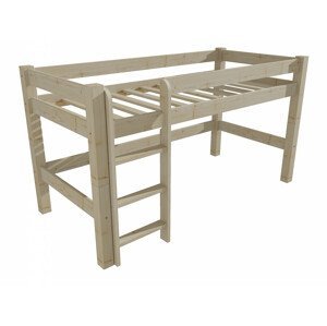 Patrová zvýšená postel 8X8 02B (Rozměr: 90 x 190 cm, Barva dřeva: surové dřevo)