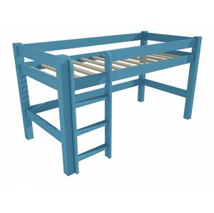 Patrová zvýšená postel 8X8 02B (Rozměr: 90 x 200 cm, Barva dřeva: barva modrá)
