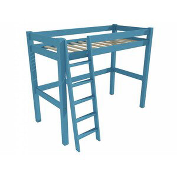Patrová zvýšená postel 8X8 04A (Rozměr: 90 x 190 cm, Barva dřeva: barva modrá)