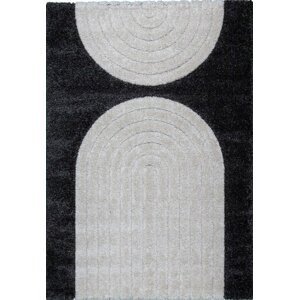 Kusový koberec Rangpur 65203 699 krémovo-černý (Varianta: 160 x 230 cm)