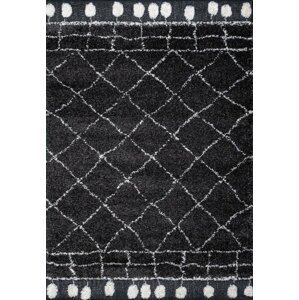 Kusový koberec Rangpur 65217 699 černo-krémový (Varianta: 120 x 170 cm)
