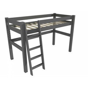 Patrová zvýšená postel 8X8 05A (Rozměr: 90 x 190 cm, Barva dřeva: barva šedá)