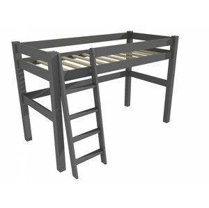 Patrová zvýšená postel 8X8 05A (Rozměr: 90 x 180 cm, Barva dřeva: barva šedá)
