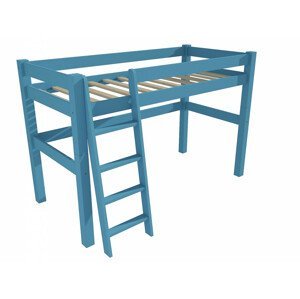 Patrová zvýšená postel 8X8 05A (Rozměr: 90 x 190 cm, Barva dřeva: barva modrá)