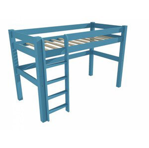 Patrová zvýšená postel 8X8 05B (Rozměr: 90 x 190 cm, Barva dřeva: barva modrá)