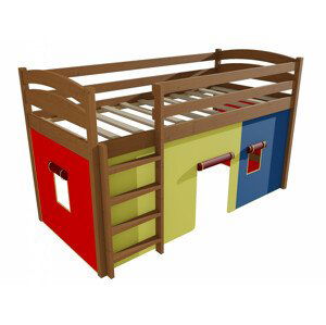 Patrová zvýšená postel ZP 001 (Rozměr: 90 x 190 cm, Barva dřeva: moření dub)