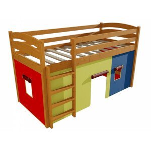 Patrová zvýšená postel ZP 001 (Rozměr: 90 x 190 cm, Barva dřeva: moření olše)