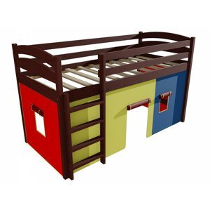 Patrová zvýšená postel ZP 001 (Rozměr: 90 x 190 cm, Barva dřeva: moření ořech)