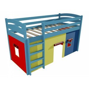 Patrová zvýšená postel ZP 001 (Rozměr: 90 x 190 cm, Barva dřeva: barva modrá)