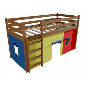 Patrová zvýšená postel ZP 002 (Rozměr: 90 x 190 cm, Barva dřeva: moření dub)