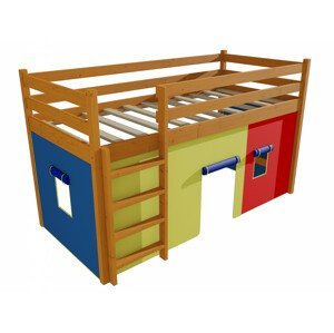 Patrová zvýšená postel ZP 002 (Rozměr: 90 x 190 cm, Barva dřeva: moření olše)