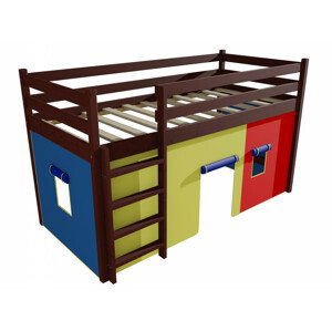 Patrová zvýšená postel ZP 002 (Rozměr: 90 x 190 cm, Barva dřeva: moření ořech)