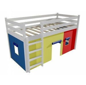Patrová zvýšená postel ZP 002 (Rozměr: 90 x 190 cm, Barva dřeva: barva bílá)