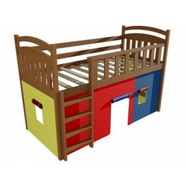 Patrová zvýšená postel ZP 003 (Rozměr: 90 x 190 cm, Barva dřeva: moření dub)