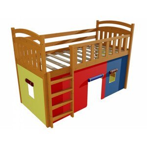 Patrová zvýšená postel ZP 003 (Rozměr: 90 x 190 cm, Barva dřeva: moření olše)