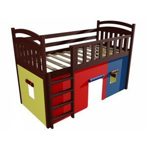 Patrová zvýšená postel ZP 003 (Rozměr: 90 x 190 cm, Barva dřeva: moření ořech)