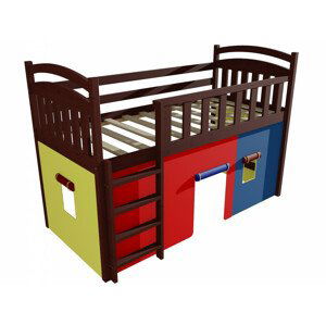 Patrová zvýšená postel ZP 003 (Rozměr: 90 x 200 cm, Barva dřeva: moření ořech)