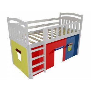 Patrová zvýšená postel ZP 003 (Rozměr: 90 x 190 cm, Barva dřeva: barva bílá)