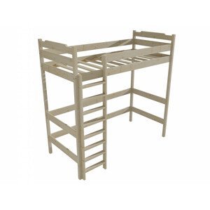 Patrová zvýšená postel ZP 004 (Rozměr: 80 x 190 cm, Barva dřeva: surové dřevo)