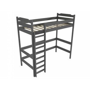 Patrová zvýšená postel ZP 004 (Rozměr: 90 x 190 cm, Barva dřeva: barva šedá)