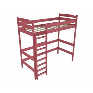 Patrová zvýšená postel ZP 004 (Rozměr: 90 x 190 cm, Barva dřeva: barva růžová)