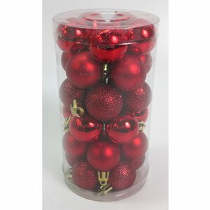 Ozdoby plastové, barva: mix červené, pr. 3 cm, cena za 1 balení (30 ks) VAK125-RED