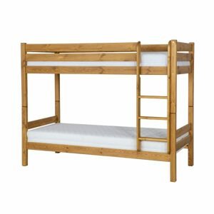 Dětská patrová postel LK736, 80x200, borovice, vosk (Barva dřeva: Přírodní (lakovaná))