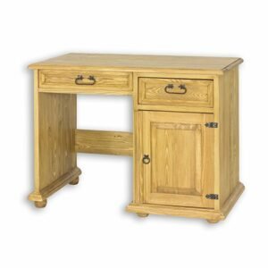 Pracovní stůl BR701, 110x78x60, borovice, vosk (Barva dřeva: Bílý vosk, Struktura desky: Polka)