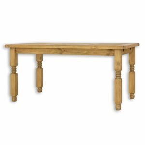 Jídelní stůl ST700, 120x76x80, borovice, vosk (Barva dřeva: Bílý antický vosk, Délka: 80, Struktura desky: Parkety)