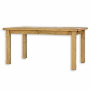 Jídelní stůl ST701, 120x76x80, borovice, vosk (Barva dřeva: Bílý antický vosk, Délka: 80, Struktura desky: Lité lamely)
