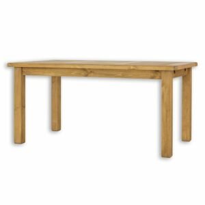 Jídelní stůl ST703, 120x76x80, borovice, vosk (Barva dřeva: Bílý vosk, Délka: 80, Struktura desky: Lité lamely)