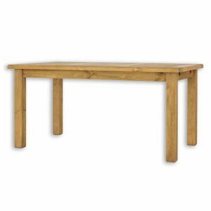 Jídelní stůl ST703, 120x76x80, borovice, vosk (Barva dřeva: Přírodní vosk, Délka: 80, Struktura desky: Lité lamely)