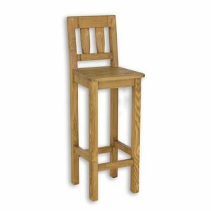 Barová židle KT708, 38x115x43, borovice, vosk (Barva dřeva: Bílý vosk)
