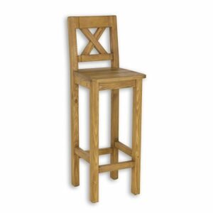 Barová židle KT709, 38x115x43, borovice, vosk (Barva dřeva: Anticky bílá)