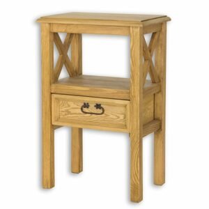 Noční stolek SN703, 50x76x34, borovice, vosk (Barva dřeva: Bělená vosk)