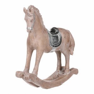 Kůň houpací, dřevěný motiv, stříbrné sedlo. ALA1340