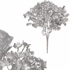 Kytice kvetoucí, barva stříbrná matná. SG6123 SIL, sada 4 ks