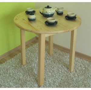 Jídelní stůl kruhový 70 cm z masivu borovice (Barva dřeva: Ořech)