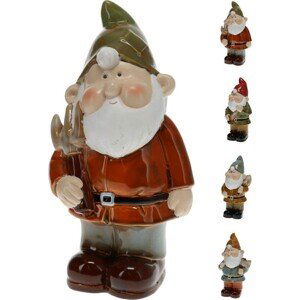 PROGARDEN Zahradní trpaslík porcelán 27 cm červená čepice KO-252214150cerv