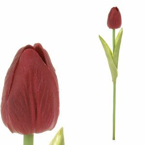 Tulipán mini, barva červená. Květina umělá pěnová KN5112 RED