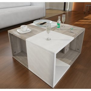Rozkládací konferenční stolek FROG bílá/cordoba