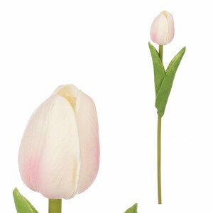 Tulipán mini, barva krémová. Květina umělá pěnová. Cena za 1ks. KN5112 CRM, sada 24 ks