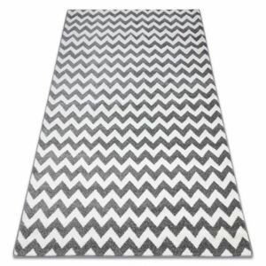 Kulatý koberec SKETCH - F561 Cik cak, šedo bílá (Velikost: 140x190 cm)