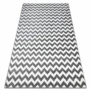Kulatý koberec SKETCH - F561 Cik cak, šedo bílá (Velikost: 200x290 cm)
